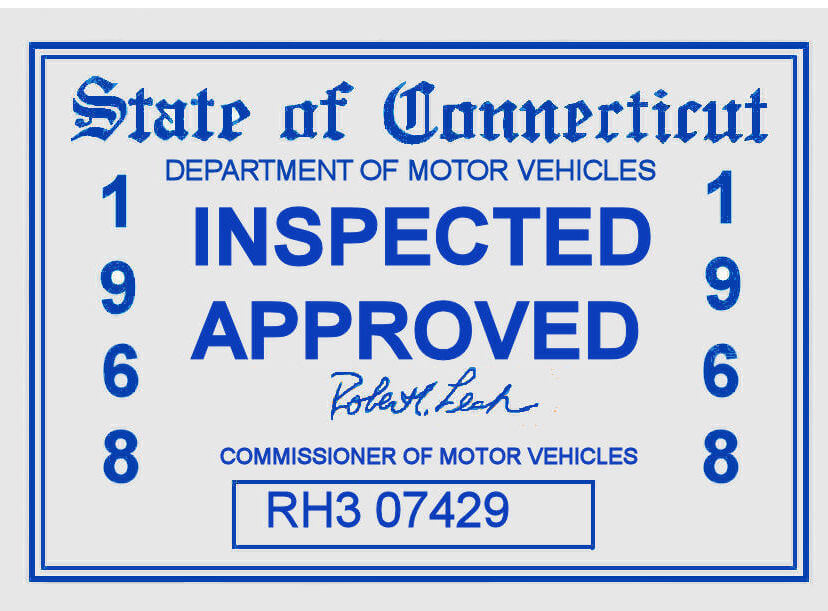 (image for) 1968 Connecticut inspection sticker